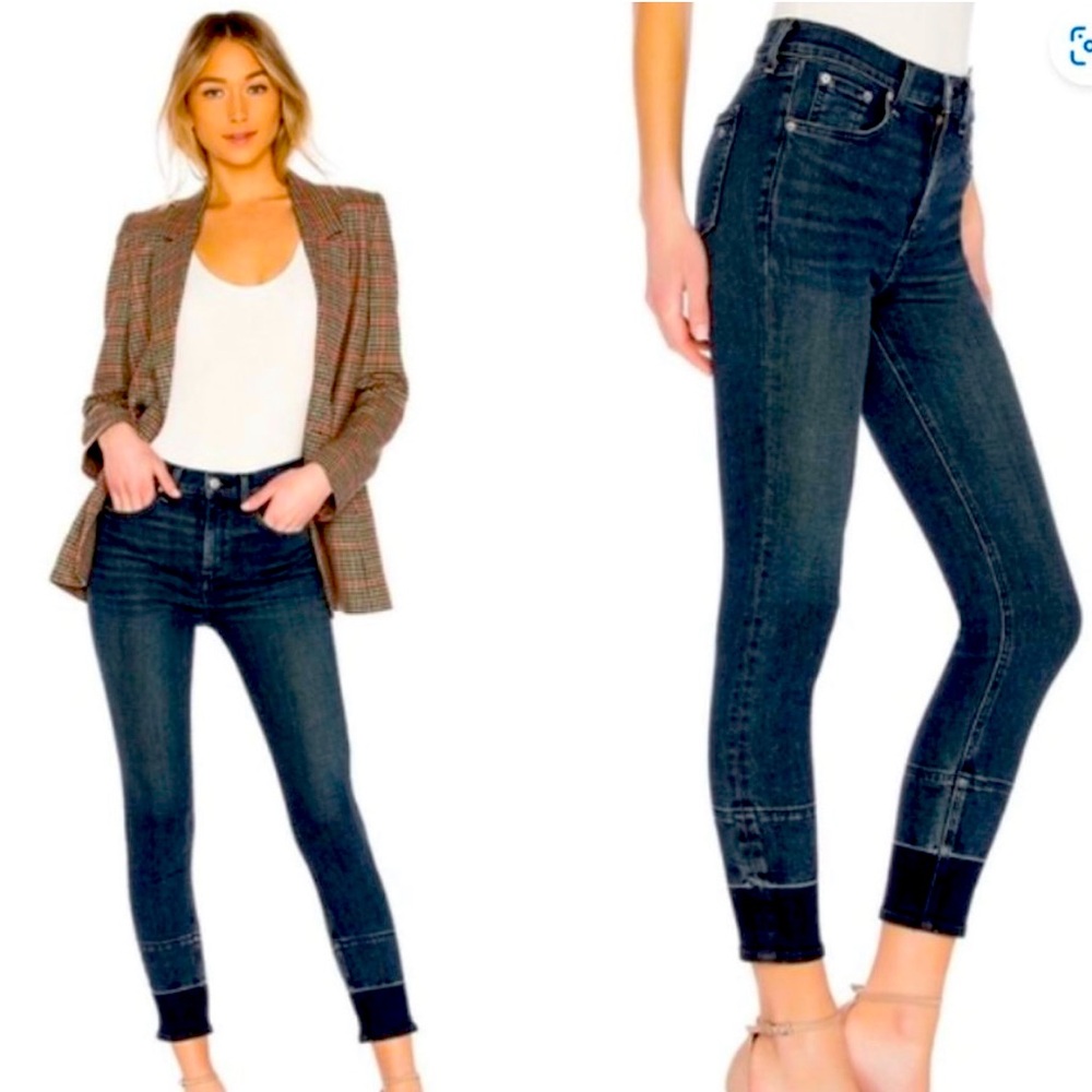 Rag & Bone High Rise Ankle Skinny Jeans Vee Wash Size 24